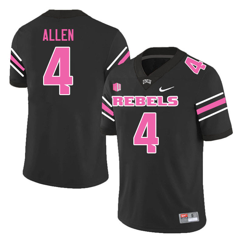 Men #4 Michael Allen UNLV Rebels College Football Jerseys Stitched-Black